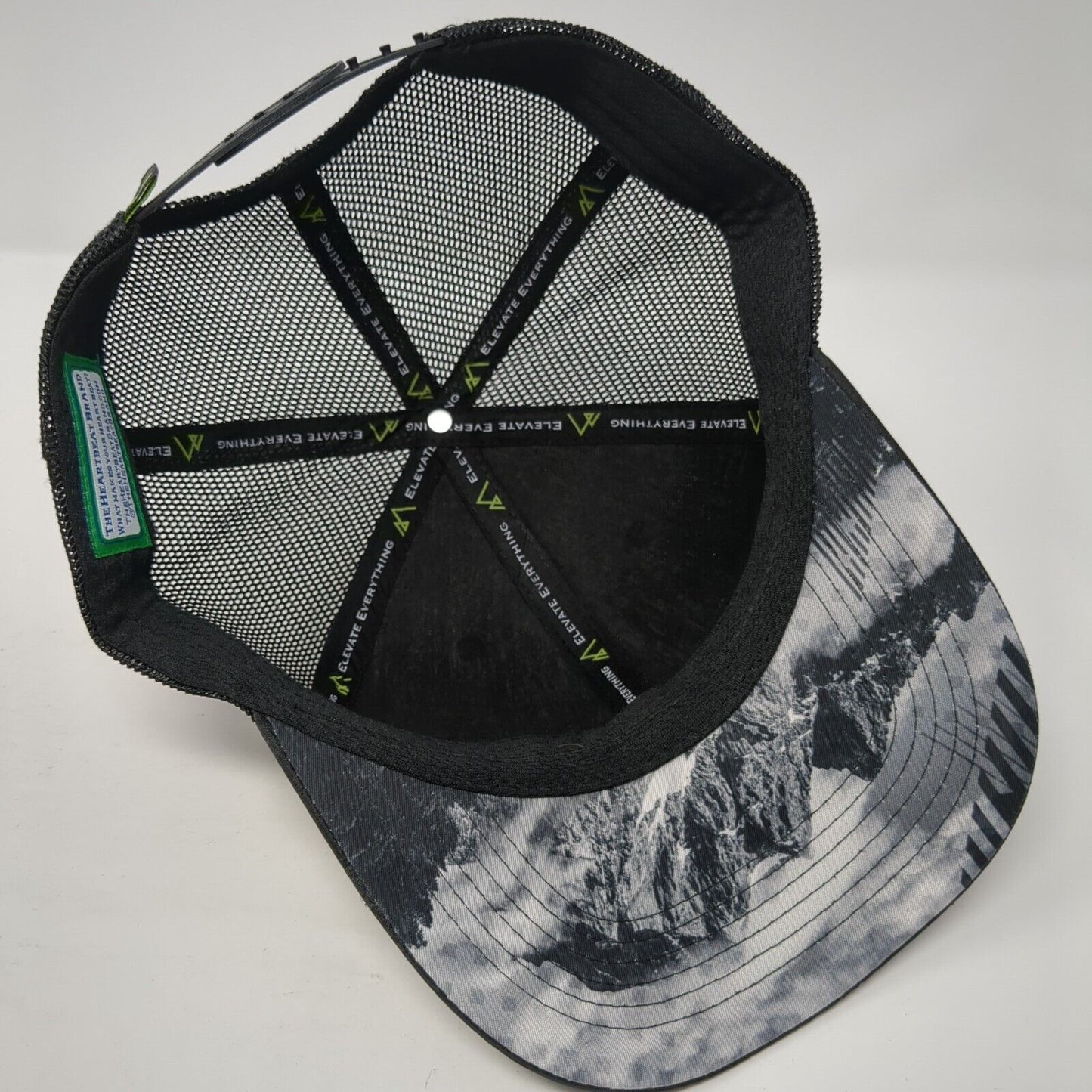 The Heartbeat Brand Snapback Trucker Hat Camo One Size Mesh Back Logo