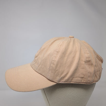 Ponyflo Ponyback Strapback Hat Tan One Size Adjustable Breathable Blank Cotton