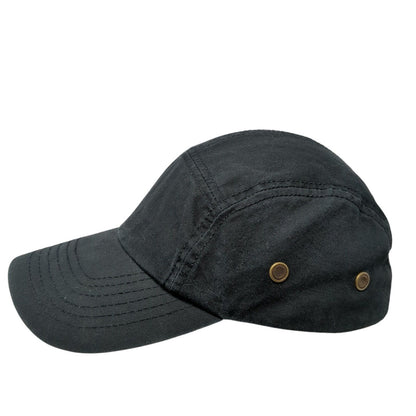 Newhattan Slideback 5 Panel Cap Black One Size Adjustable Breathable Blank