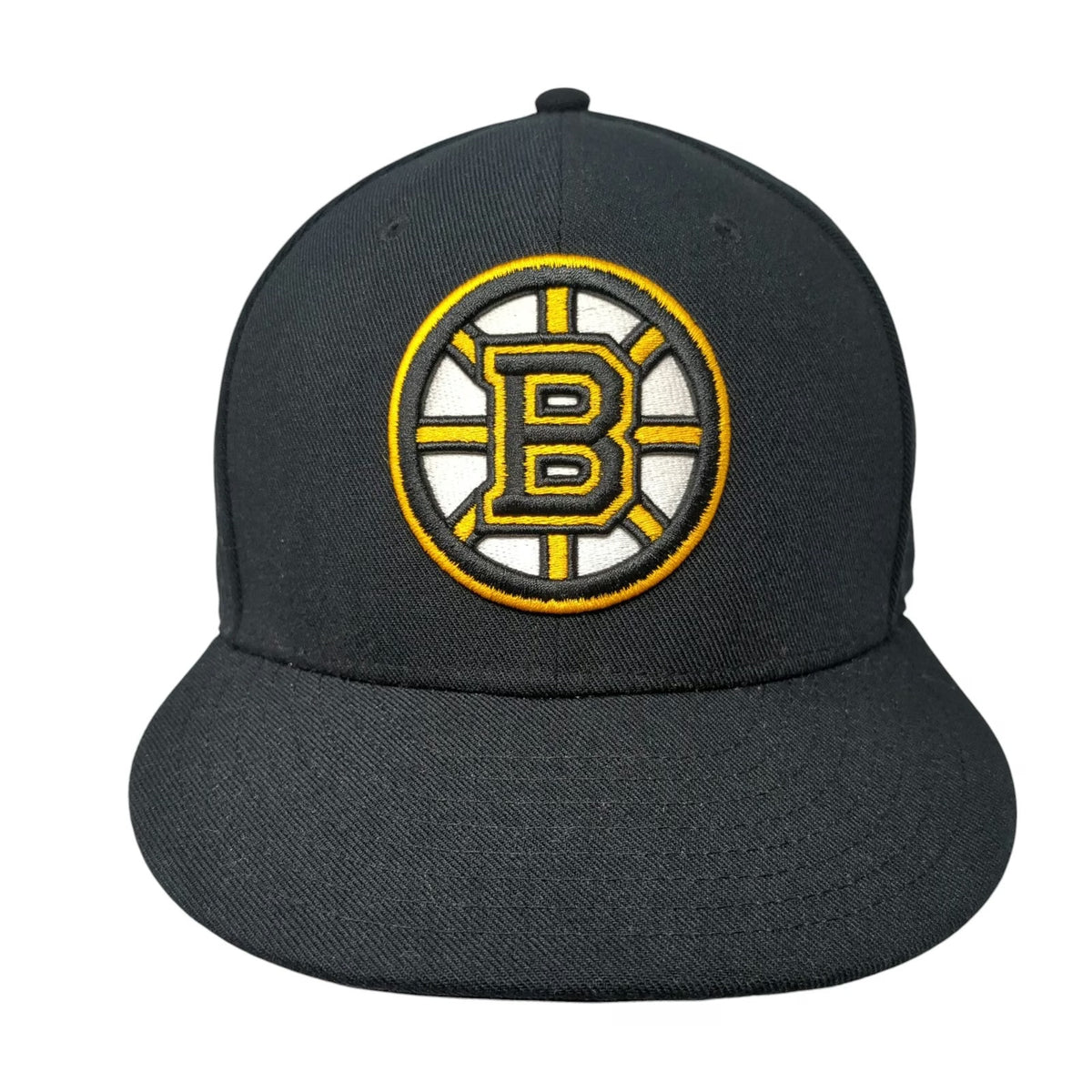 Boston Bruins NHL Fanatics Cap Black 7 1/2 Spoked-B Logo Fitted Flat Brim Hat