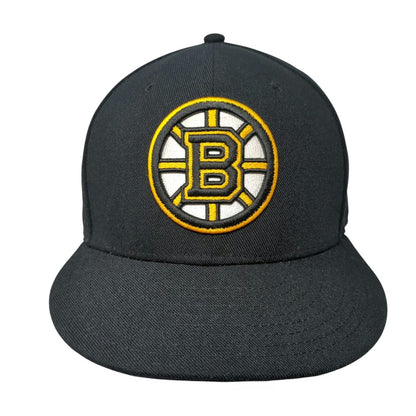 Boston Bruins NHL Fanatics Cap Black 7 1/2 Spoked-B Logo Fitted Flat Brim Hat