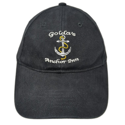 Anvil Baseball Cap Black One Size Anchor Inn Embroidered Logo Slideback Hat