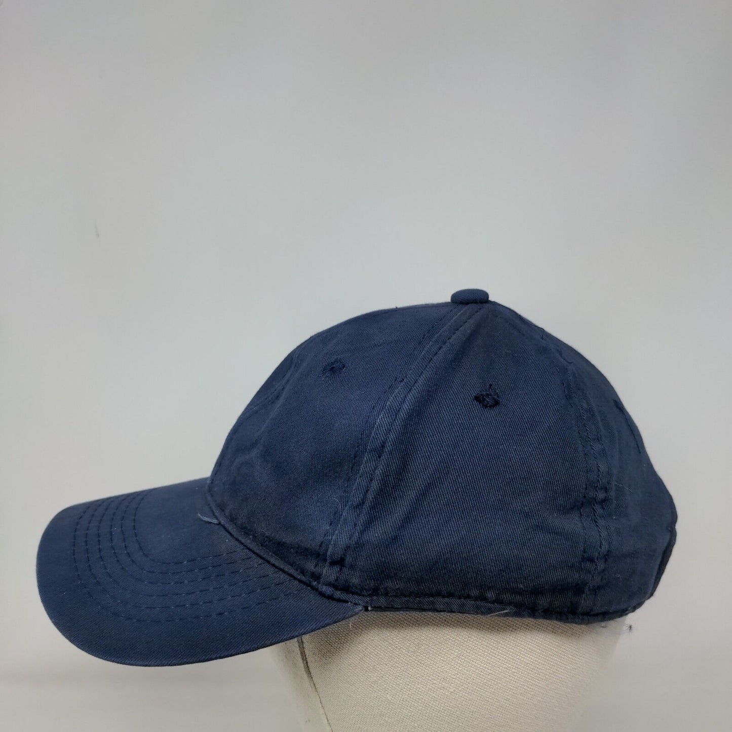 George Strapback Hat Blue One Size Adjustable Vent Holes 6 Panel Blank
