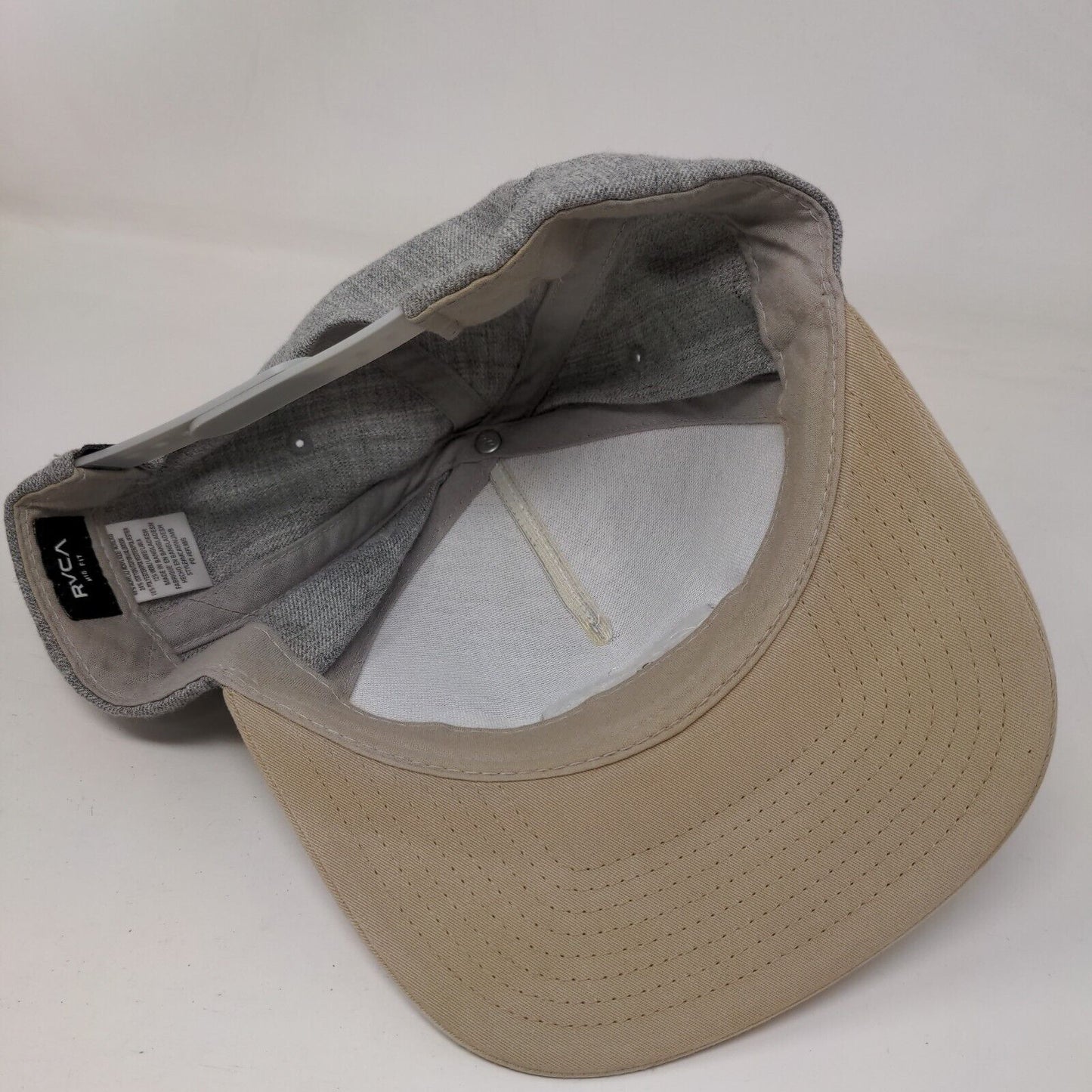 RVCA Snapback Hat Multi Mid Fit Leather Patch Colorblock Vent Holes