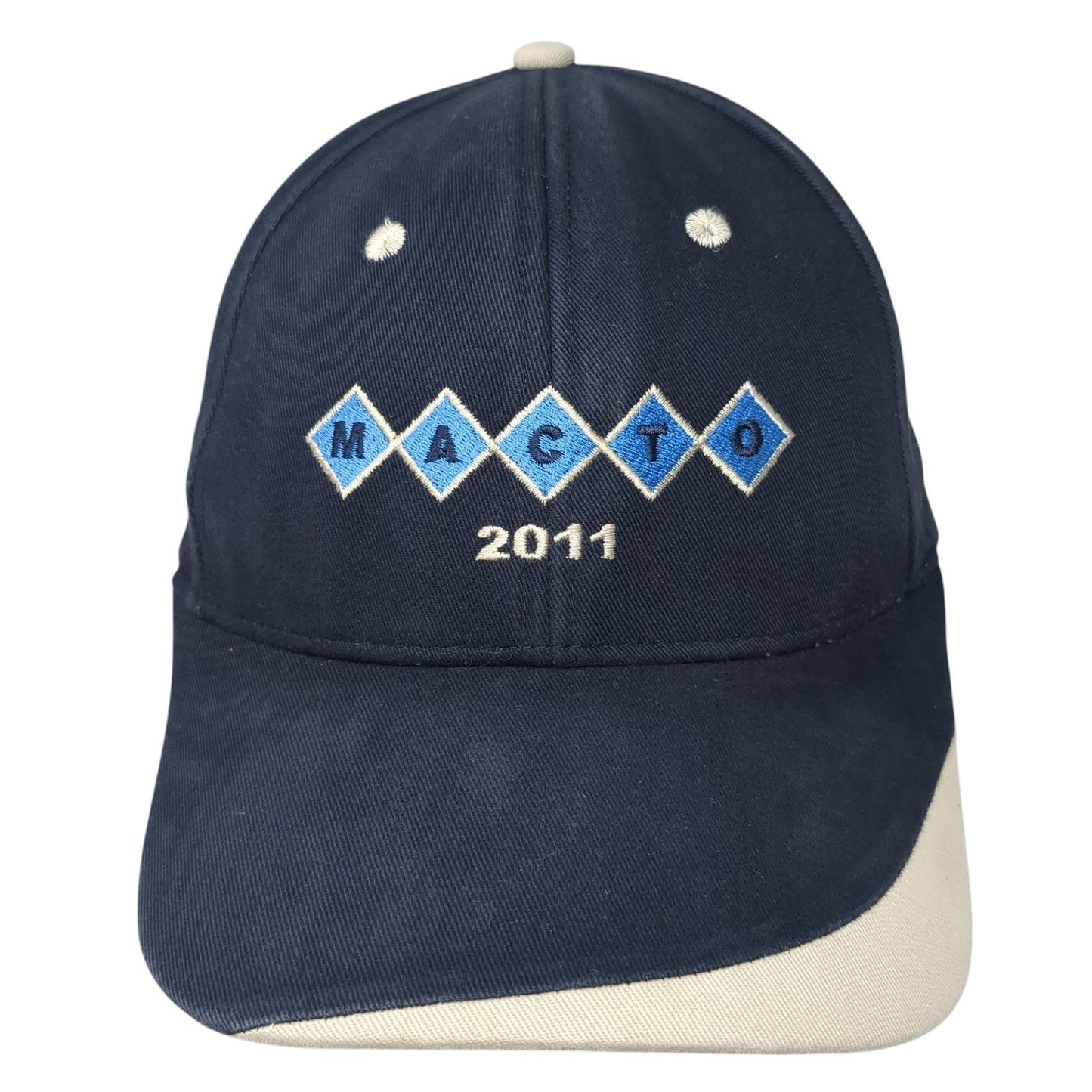 Macto 2011 Strapback Baseball Cap Blue OS Adjustable Embroidered Cap America