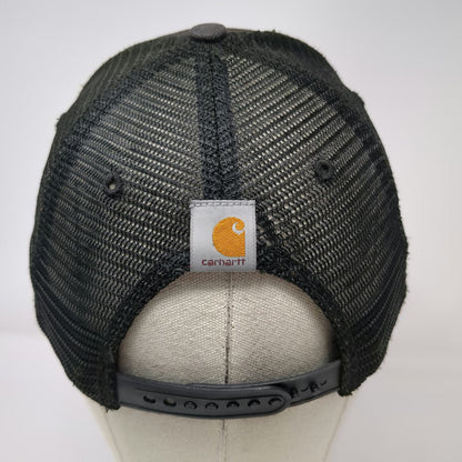 Carhartt Trucker Hat Black OSFM Snapback Mesh Embroidered Logo Workwear Canvas
