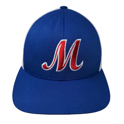 Letter M Snapback Mesh Back Trucker Hat Blue One Size Pacific Headwear