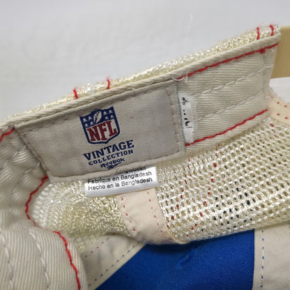 New York Giants NFL Reebok Trucker Hat Blue Beige Red One Size Snapback Mesh