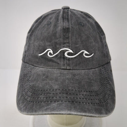 Ocean Wave Slideback Hat Gray One Size Adjustable Embroidered Star Beachside