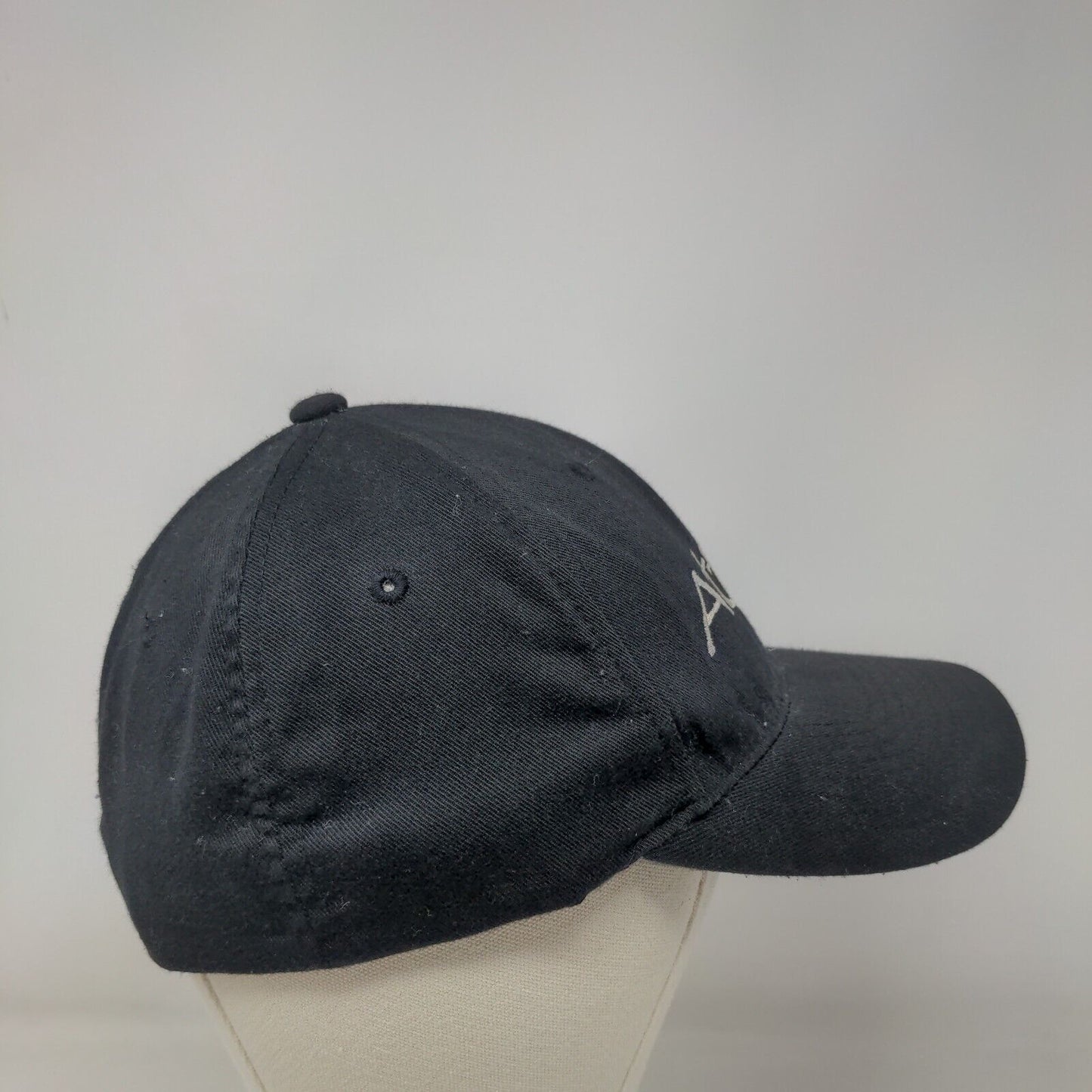 Atticus Fitted Hat Black Small-Medium Embroidered Flexfit Yupoong