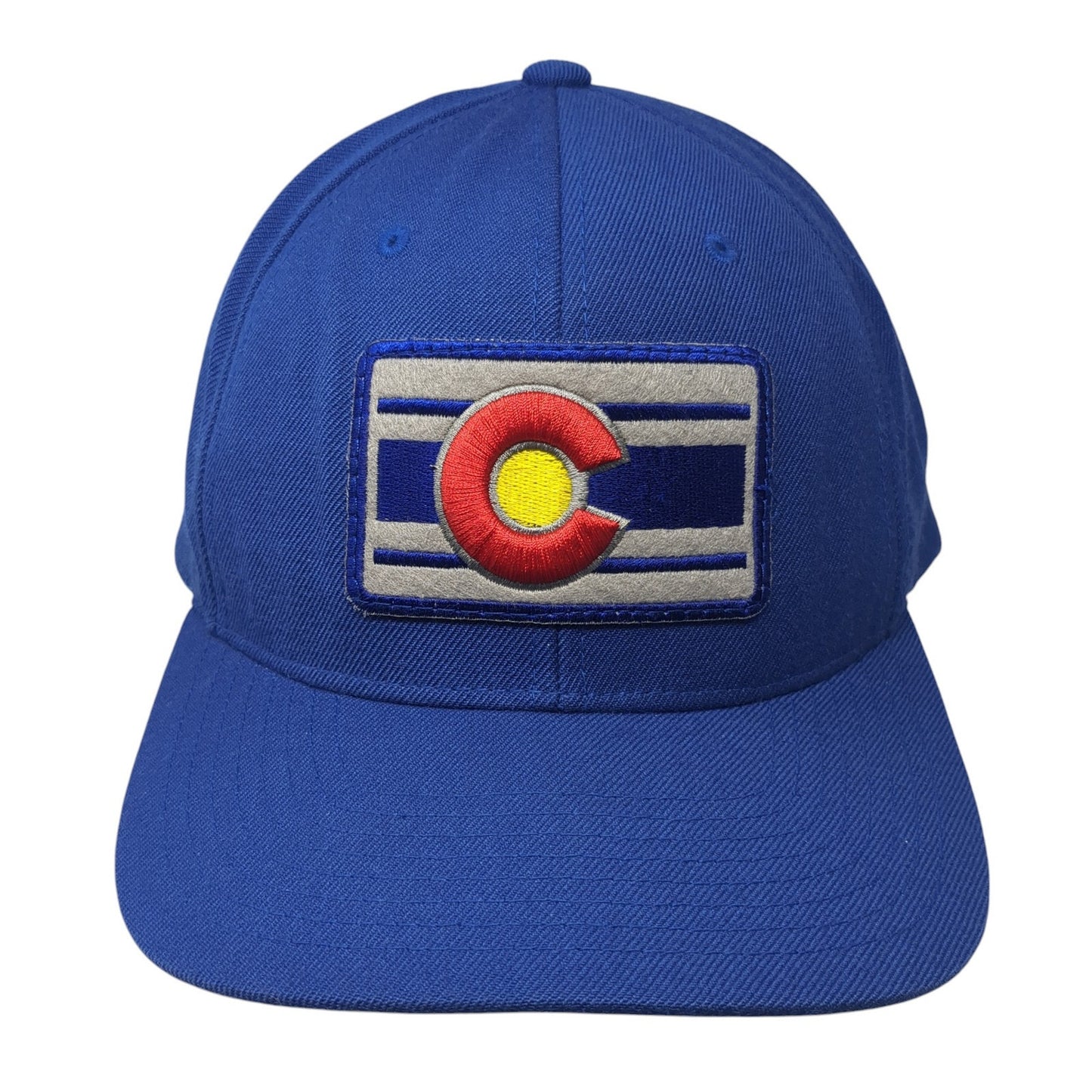 Colorado Snapback Hat Blue One Size Adjustable Embroidered Patriotic 6 Panel