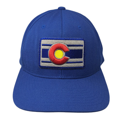 Colorado Snapback Hat Blue One Size Adjustable Embroidered Patriotic 6 Panel