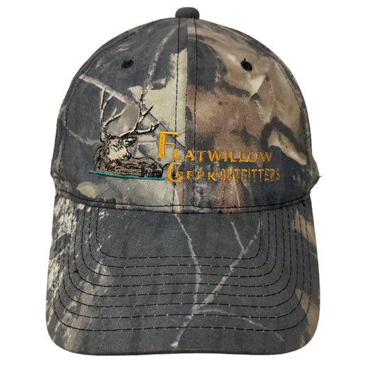 Outdoor Cap Men's Strapback Hat Camo OSFM Flatwillow Creek Outfitters Logo Deer