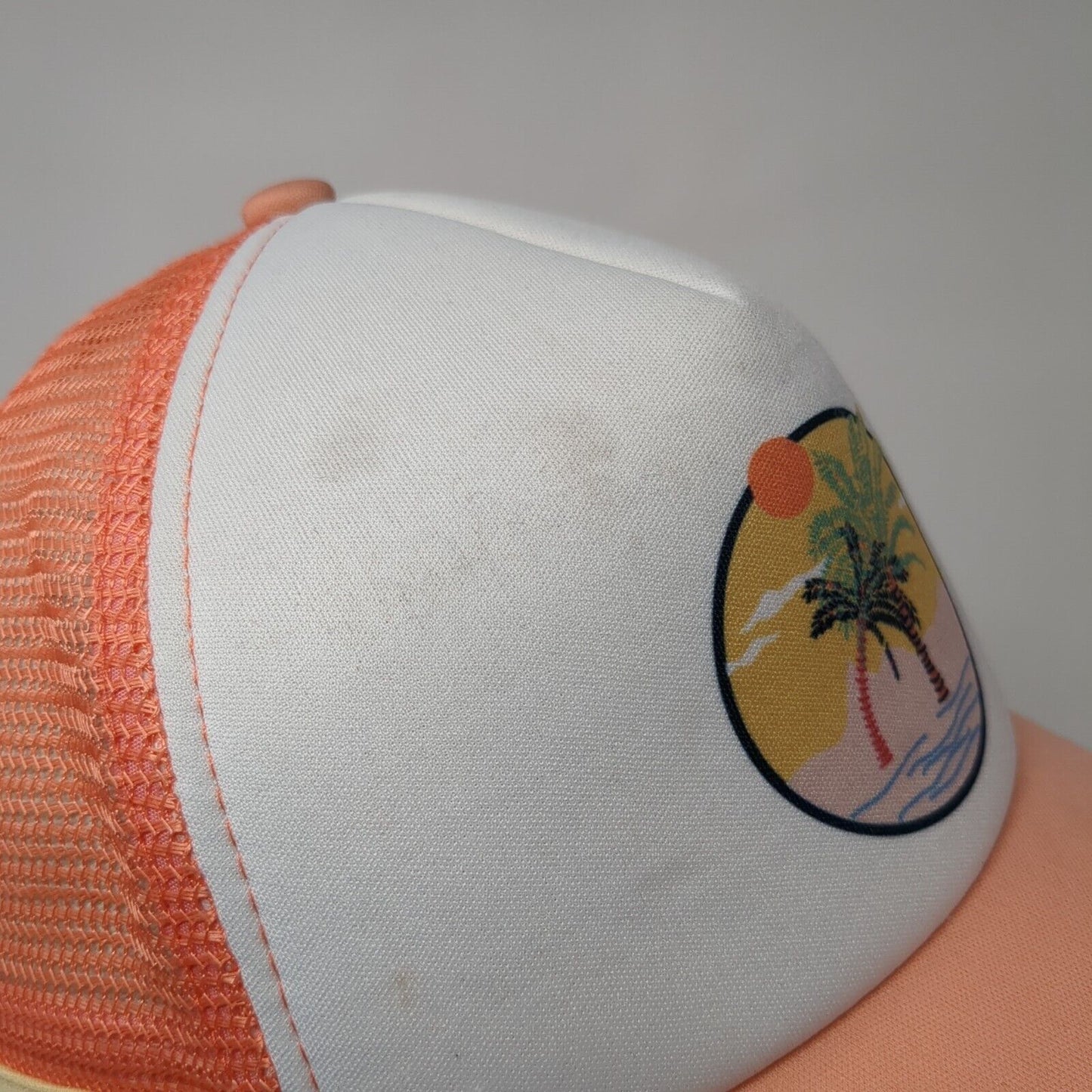 Tropical Palm Tree Snapback Trucker Hat Multicolor One Size Mesh Back ROXY