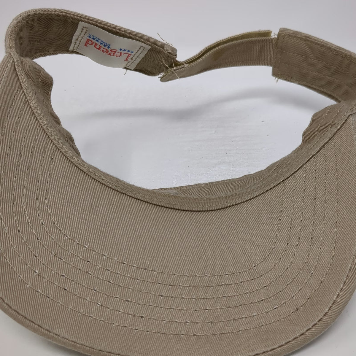 Legend Visor Beige One Size Transgroup Logo Strapback Made in USA Cotton Hat