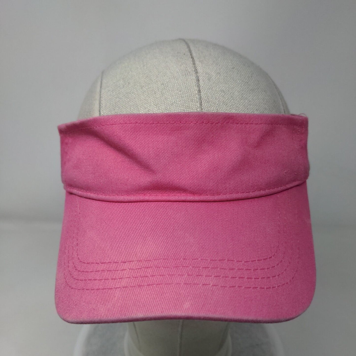 Unbranded Strapback Visor Hat Pink One Size Adjustable Solid Blank