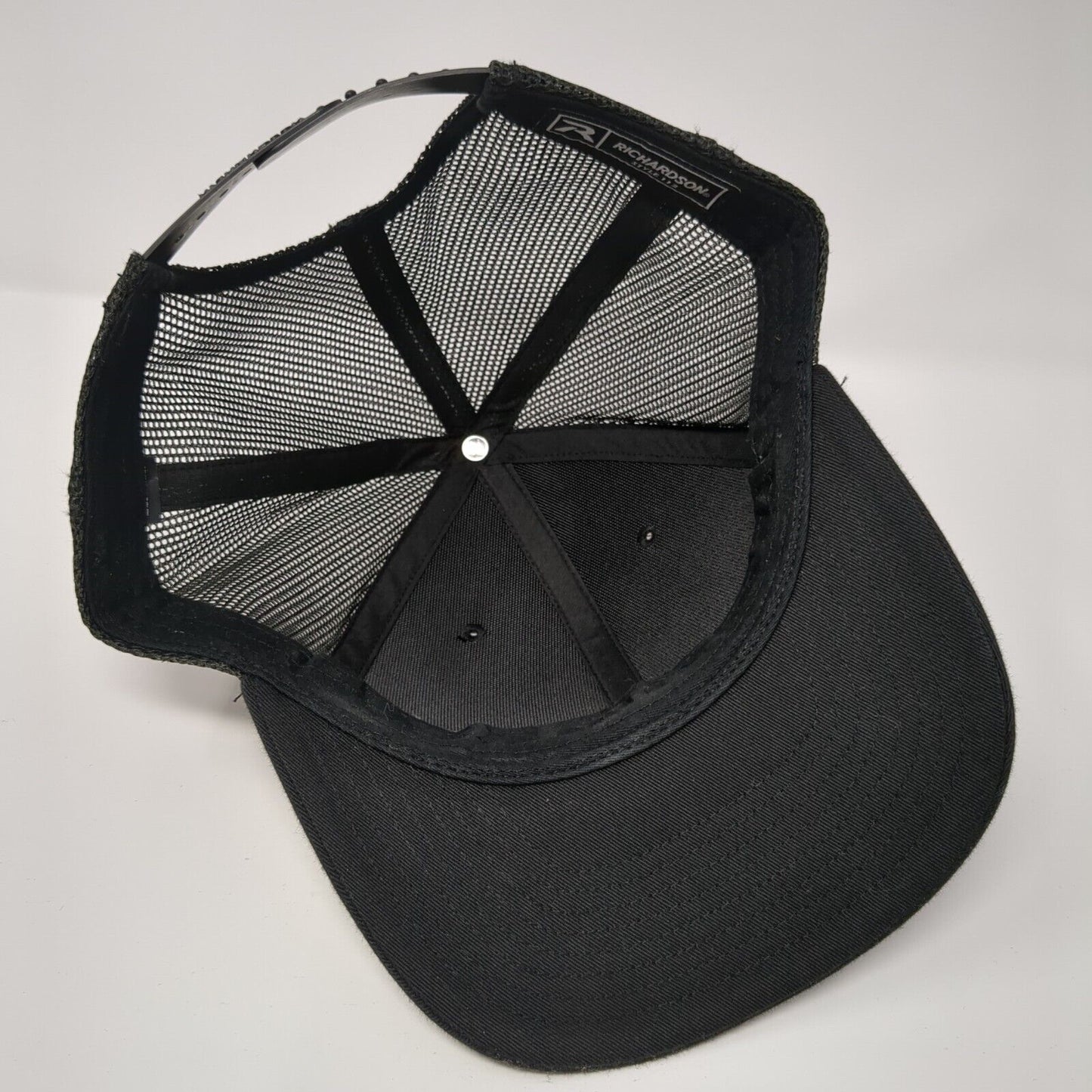 SRF Snapback Trucker Hat Black OS Adjustable Embroidered Mesh Back Richardson