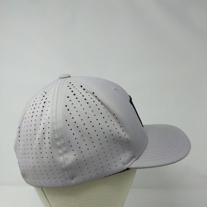 Letter R Fitted Hat Gray S/M Flexfit Breathable Elite Series Pacific Headwear