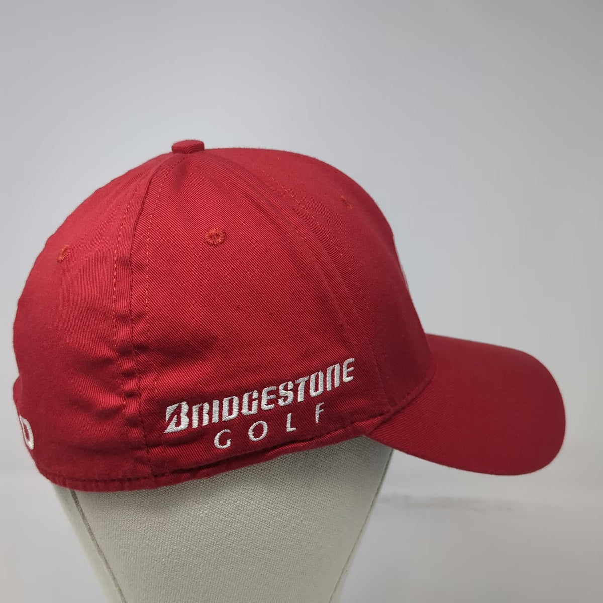 Bridgestone Golf Baseball Cap Red M Stretch Fit B330 Logo Side Embroidery Hat