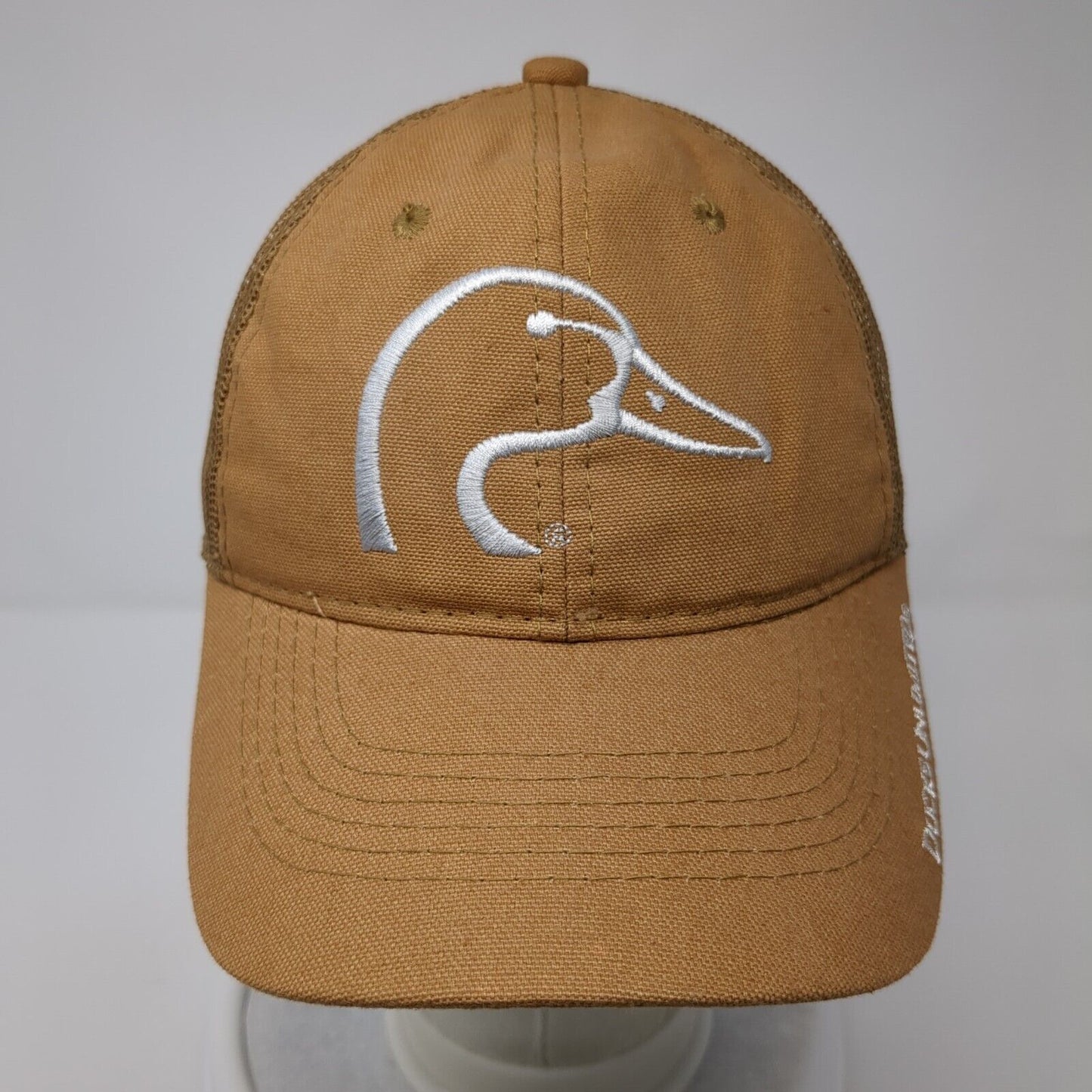 Duck Unlimited Strapback Trucker Hat Brown OS Adjustable Mesh Back Outdoor Cap