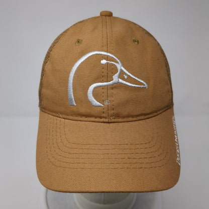 Duck Unlimited Strapback Trucker Hat Brown OS Adjustable Mesh Back Outdoor Cap