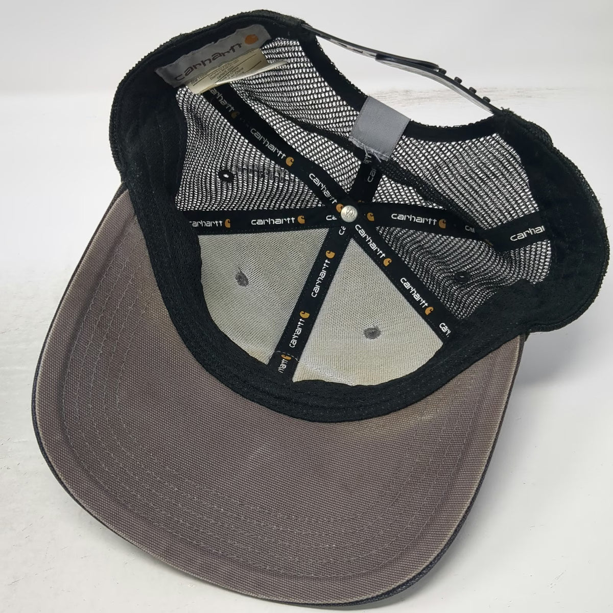 Carhartt Trucker Hat Gray One Size Snapback Mesh Diamond Patch Logo Workwear