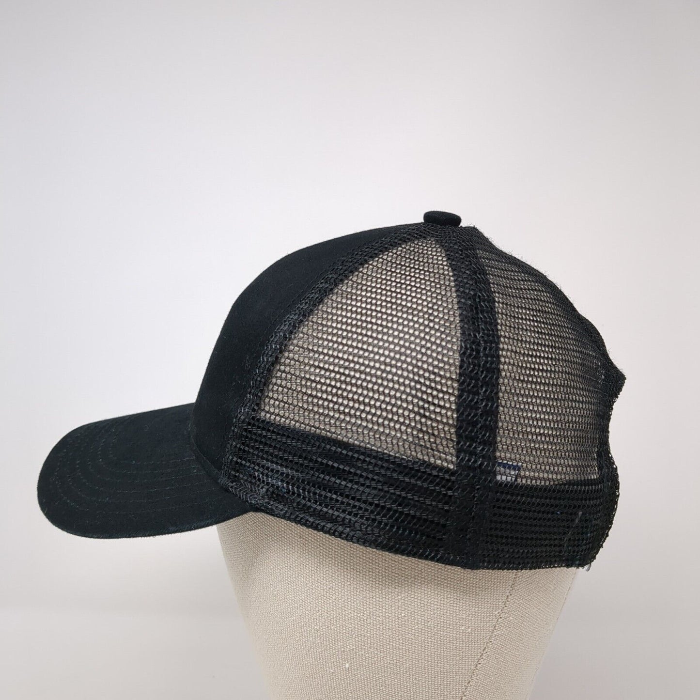Vista Strapback Hat Black One Size Adjustable Mesh Back Port Authority Cotton