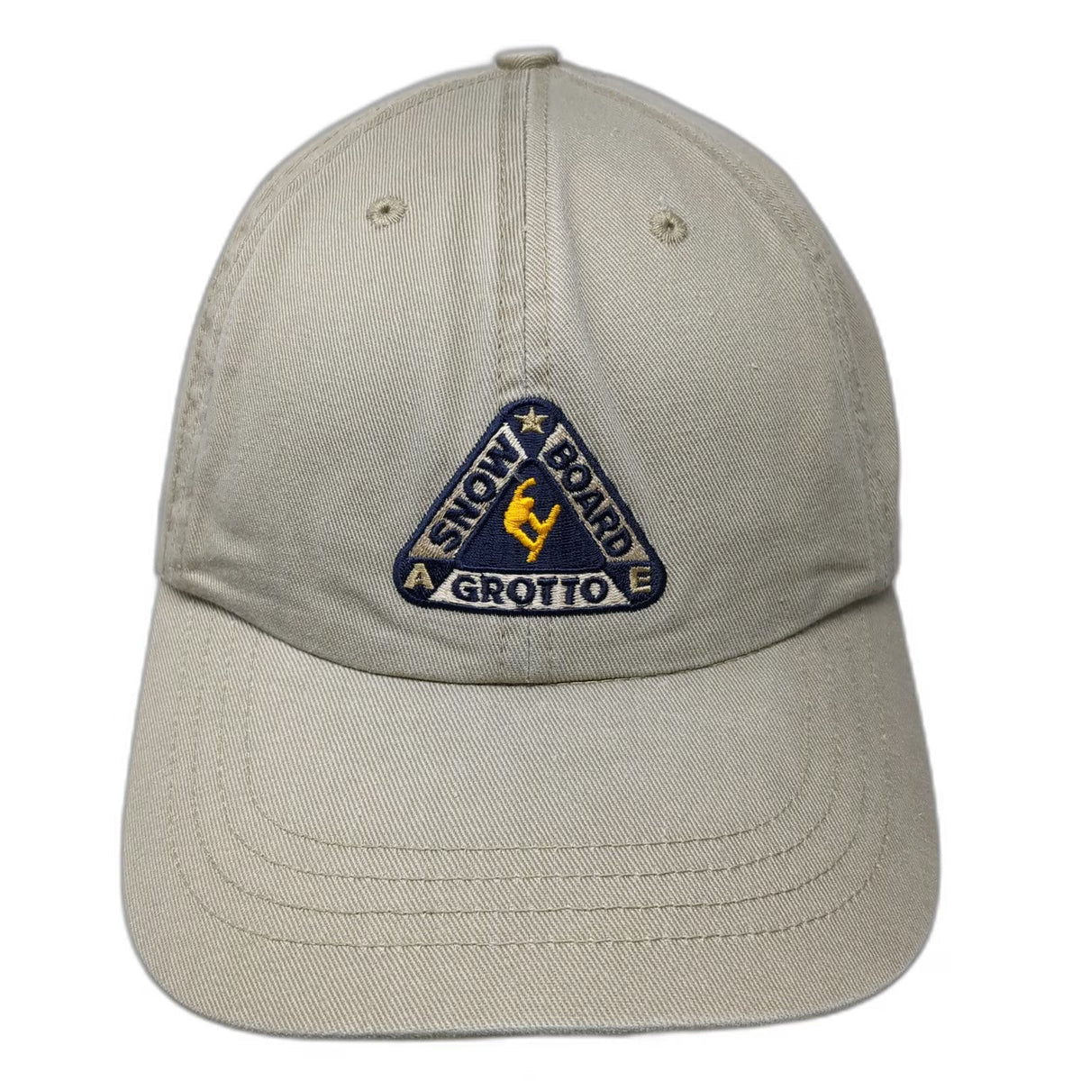 AE Performance Baseball Cap Beige One Size Slideback Leather Strap Grotto Hat
