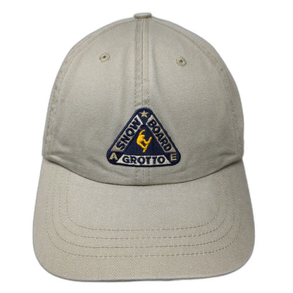 AE Performance Baseball Cap Beige One Size Slideback Leather Strap Grotto Hat
