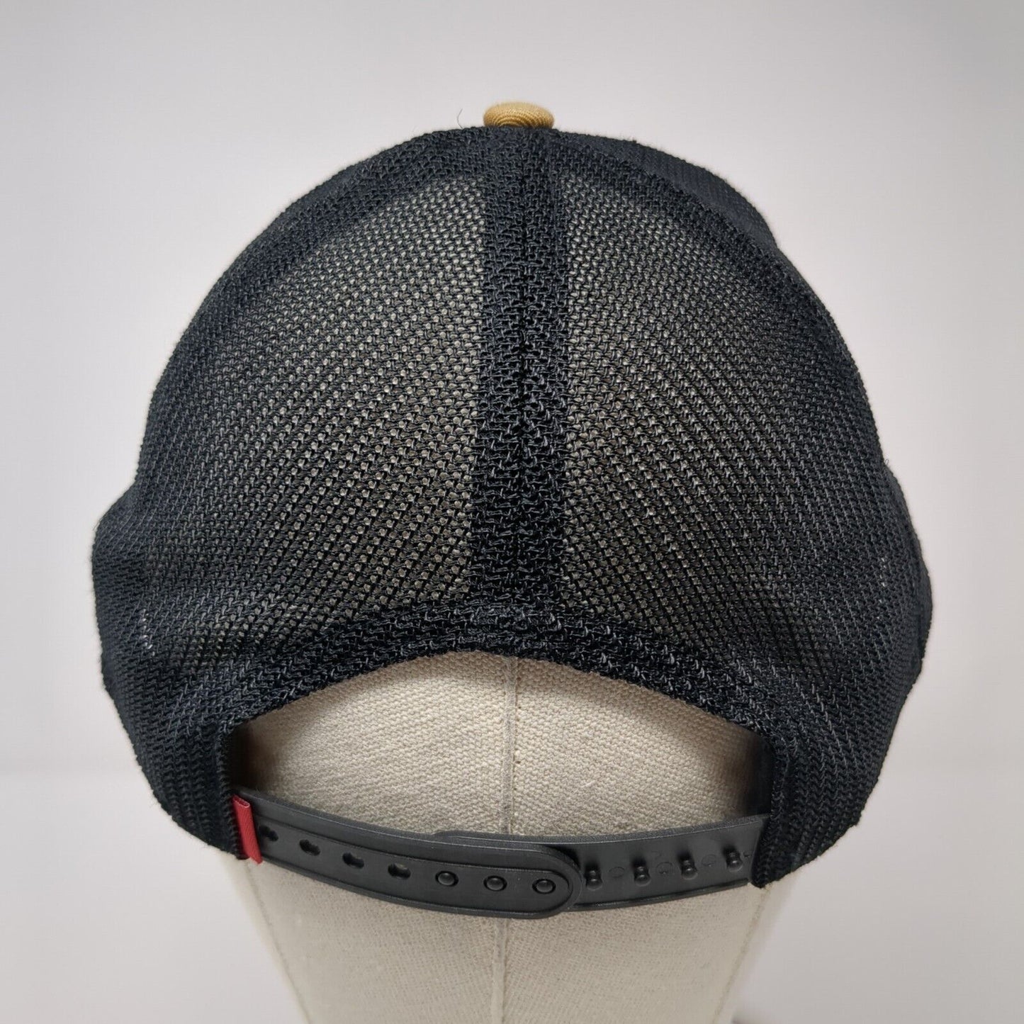 MH Maupin Homes Snapback Trucker Hat Tan OS Adjustable Mesh Red Lbl Outdoor Cap