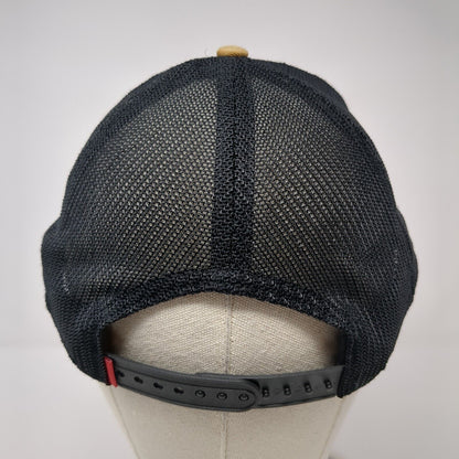 MH Maupin Homes Snapback Trucker Hat Tan OS Adjustable Mesh Red Lbl Outdoor Cap