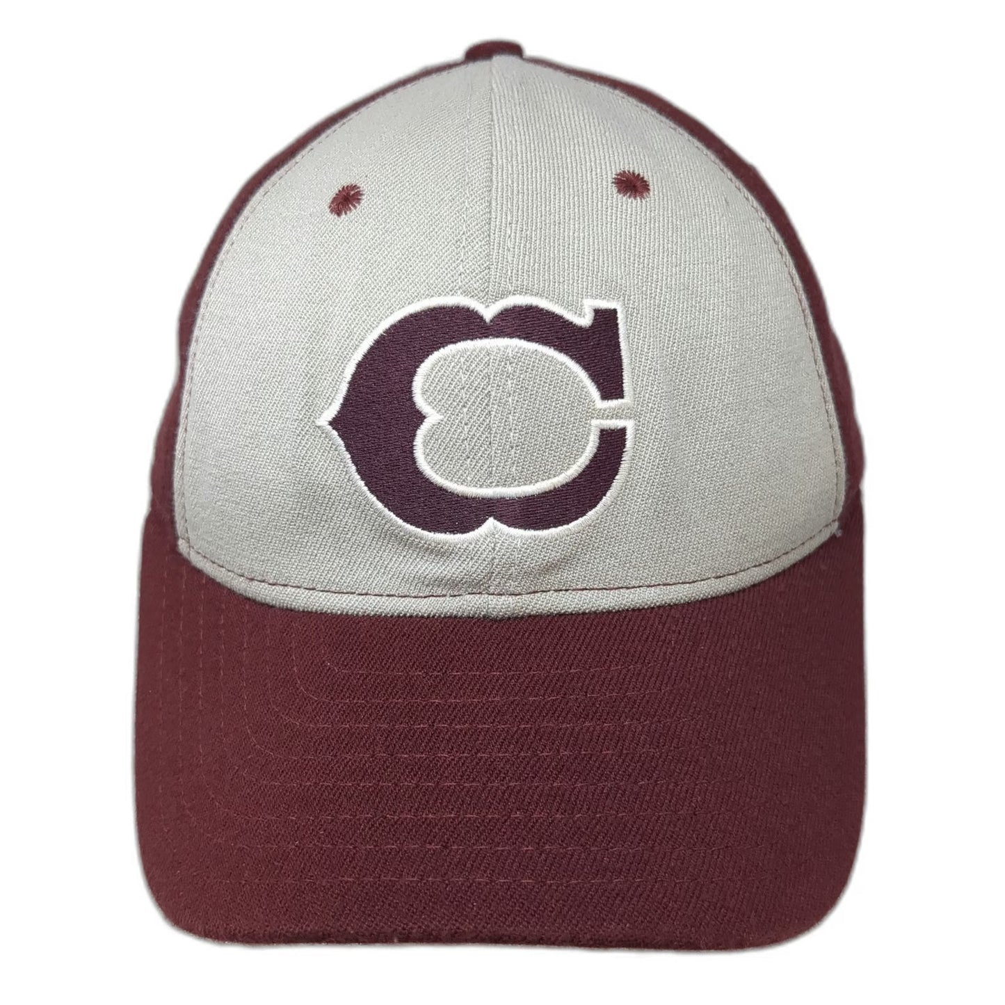 American Made Cap Co. Baseball Cap Red Gray L 122 Two Tone Logo Made in USA Hat