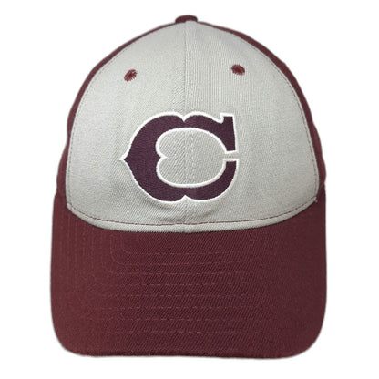 American Made Cap Co. Baseball Cap Red Gray L 122 Two Tone Logo Made in USA Hat