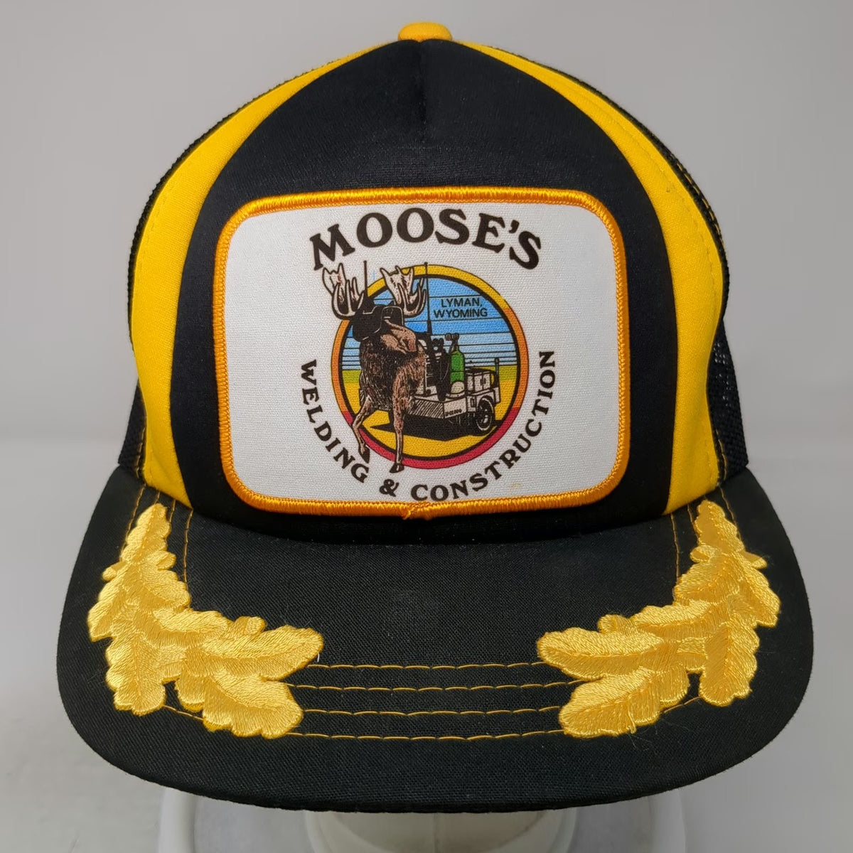 Snapback Hat Black One Size Moose's Welding & Construction Scrambled Eggs Mesh