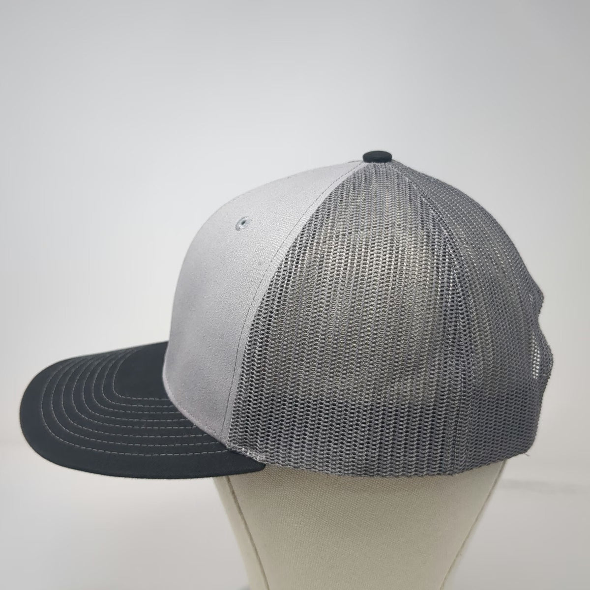 Richardson Trucker Hat Gray One Size Mesh Back Snapback Bank of Idaho Heart Logo
