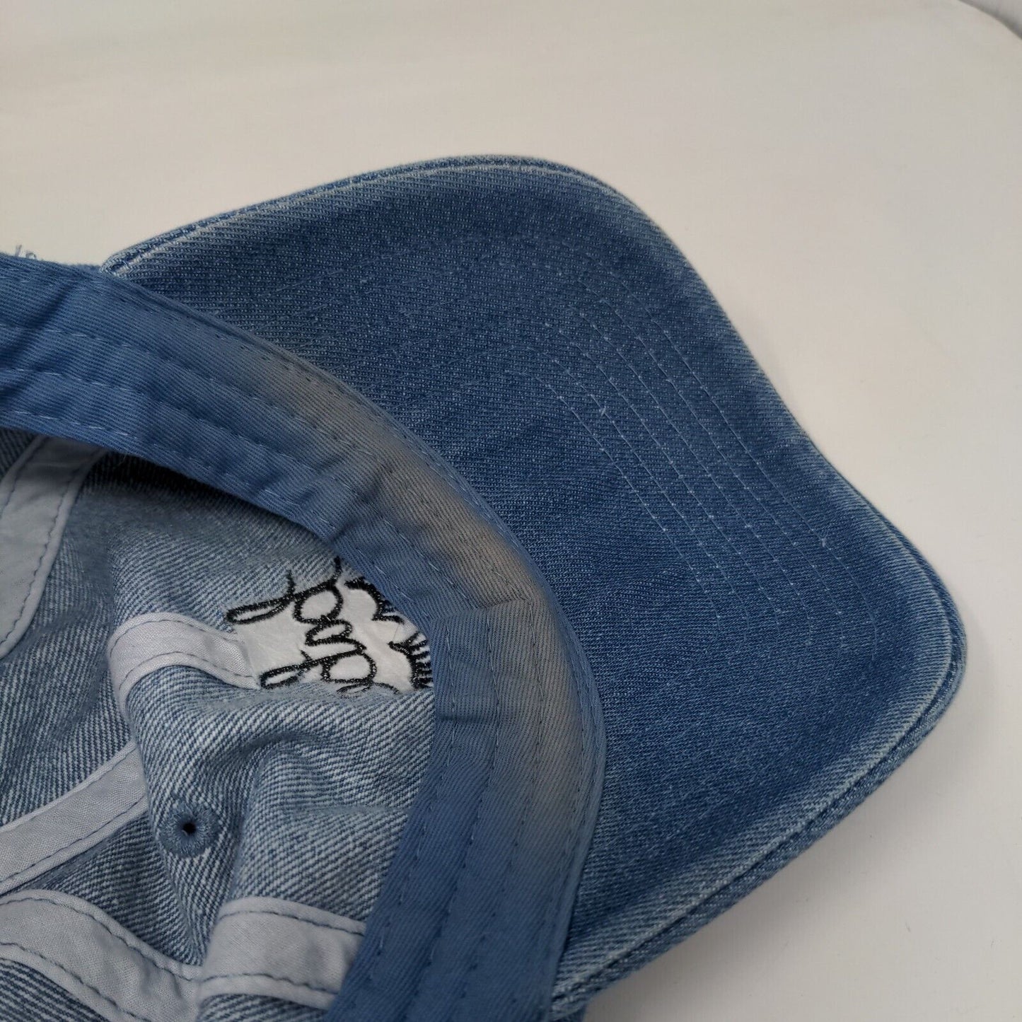 Babe Eyelashes Slideback Denim Hat Blue OSFA Embroidered Newhattan