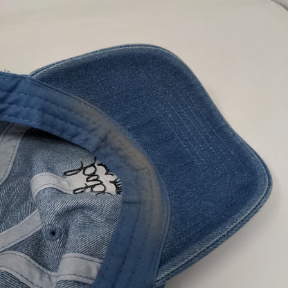 Babe Eyelashes Slideback Denim Hat Blue OSFA Embroidered Newhattan