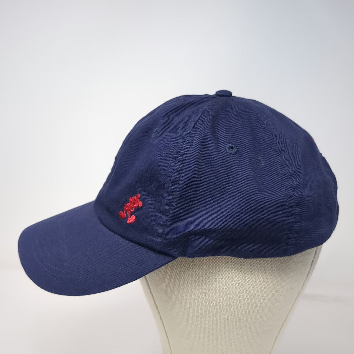Disney Mickey Mouse Baseball Cap Blue OS Disneyland Slideback Buckle Hat Vintage