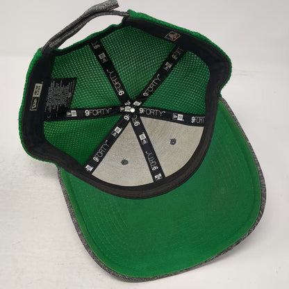 Boston Celtics NBA New Era Cap Gray One Size Mesh Strapback Heathered Hat Logo