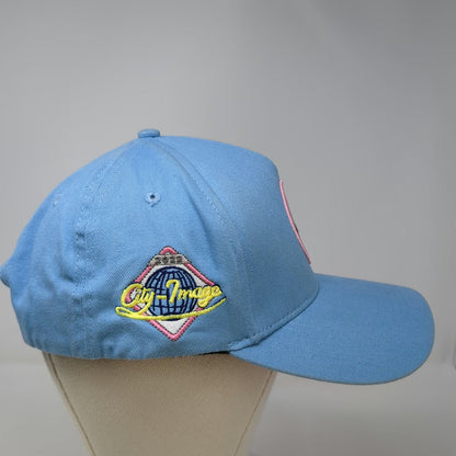 City Image 5 Panel Blue One Size Skyline Pink Underbrim Side Patch Snapback Hat