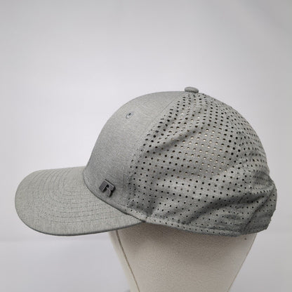 Russell Snapback Hat Gray One Size Adjustable Perforated 6 Panel Solid
