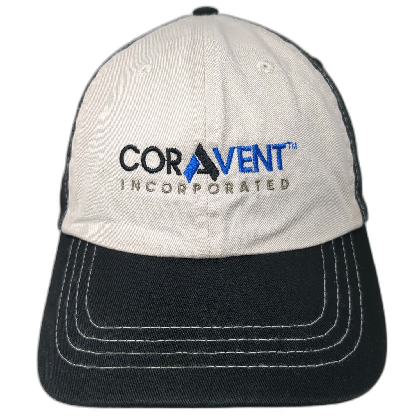Black Baseball Cap OSFM Adjustable Hat Cor-Avent Incorporated Contrast Stitch