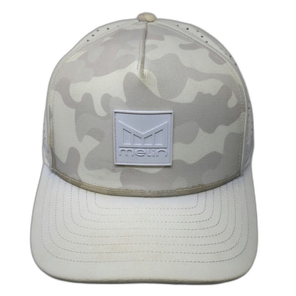 Melin Trucker Hat White One Size Camo Perforated Snapback Hydro Odyssey 5 Panel