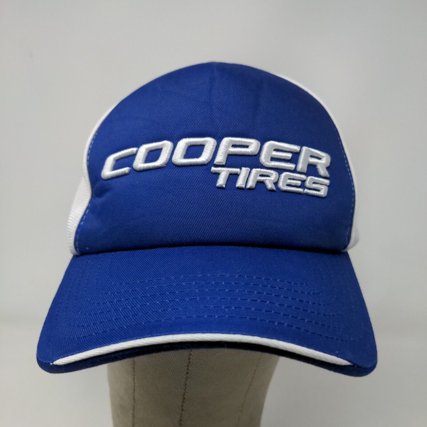 Cooper Tires Men's Strapback Mesh Back Hat Blue White Embroidered Logo