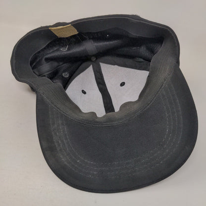 Unbranded Fitted Hat Black One Size Vent Holes 6 Panel Solid Blank