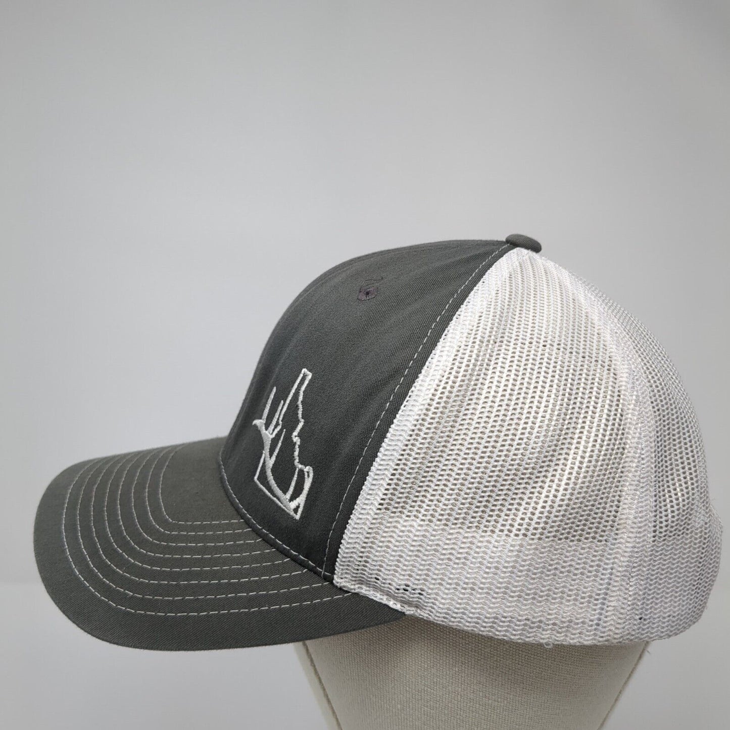 Idaho Snapback Trucker Hat Gray One Size Adjustable Mesh Back Richardson
