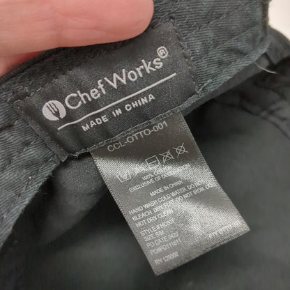 Chef Works Army Cap Black M Adjustable Solid Cotton Workwear Uniform Kitchen Hat