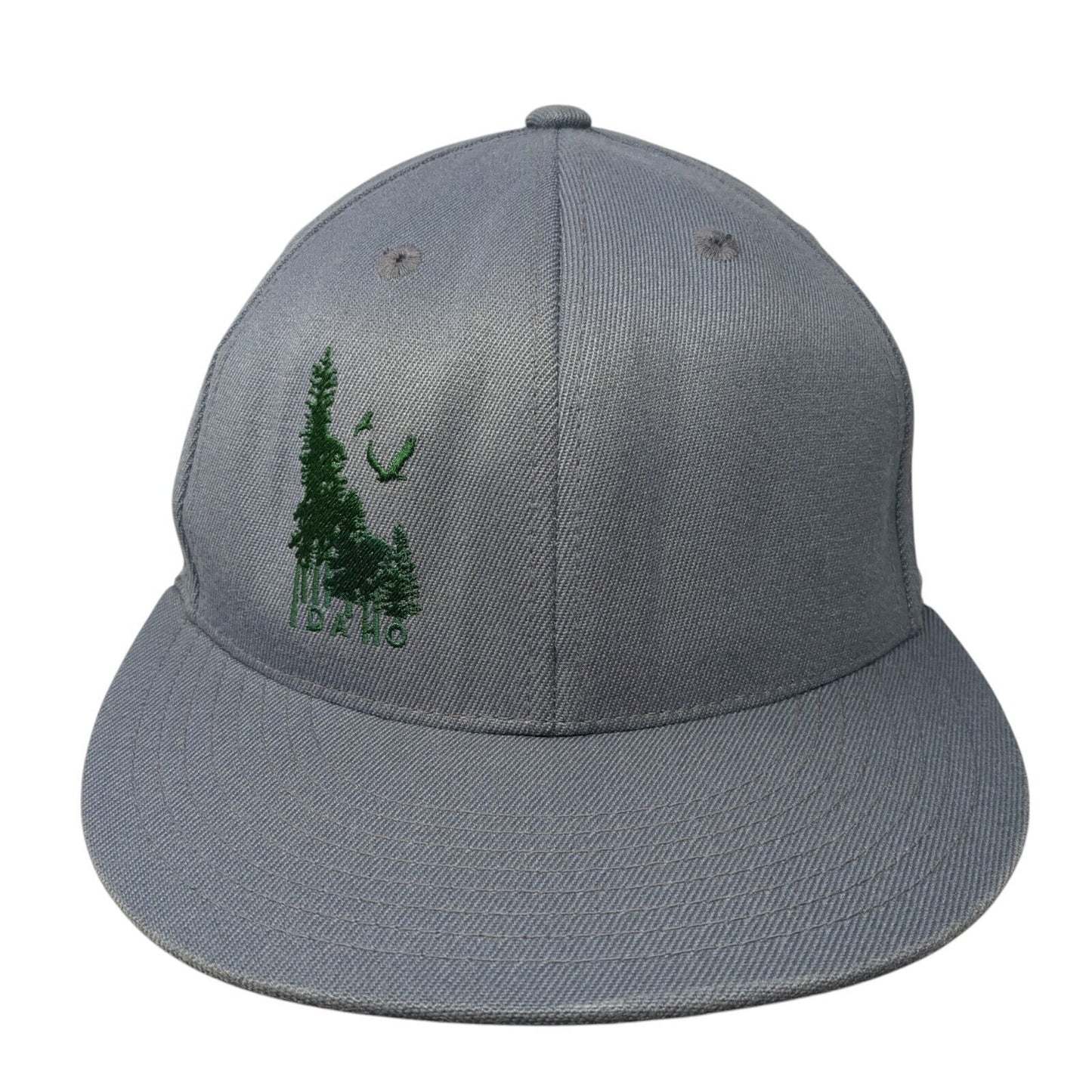 Idaho Fitted Hat Gray 6 7/8-7 1/4 Embroidered 210 Fitted Solid 6 Panel