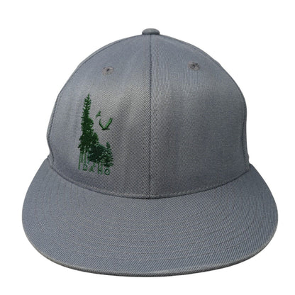 Idaho Fitted Hat Gray 6 7/8-7 1/4 Embroidered 210 Fitted Solid 6 Panel
