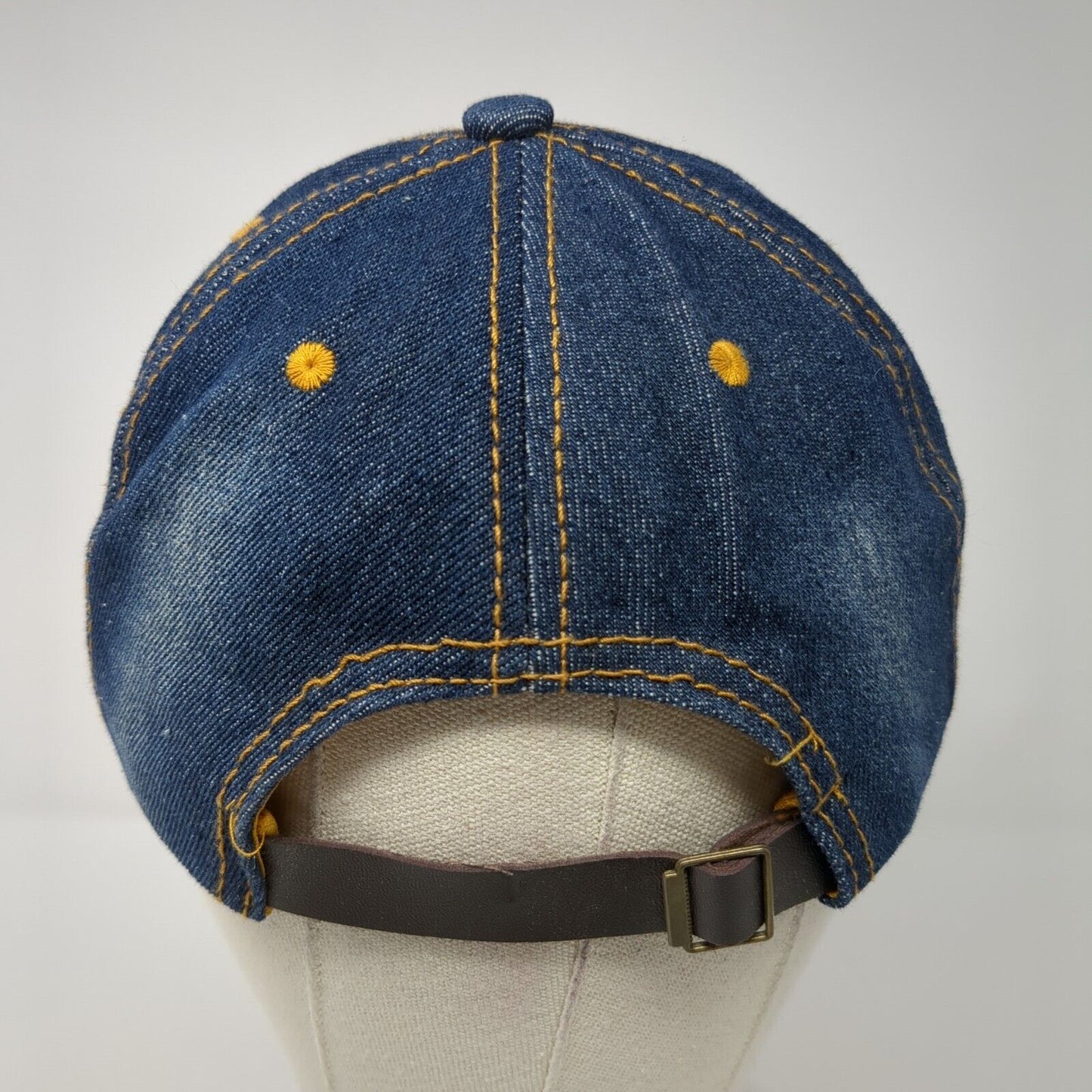 Bedazzled Heart Slideback Hat Blue One Size Adjustable Denim Rhinestone Blank